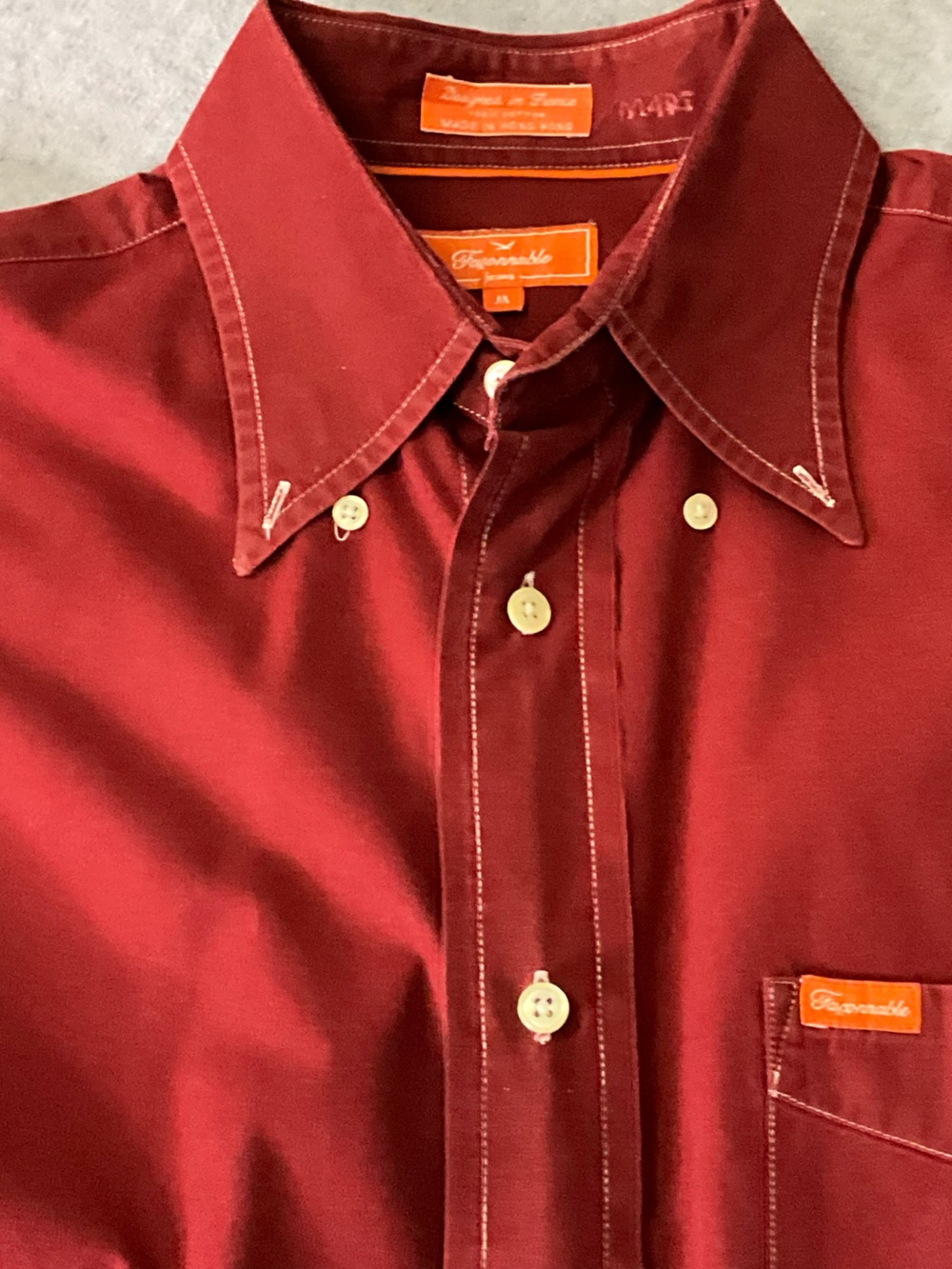 Faconnable Men's Button-Down Shirt in Burgundy